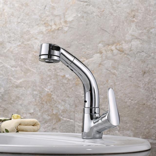 Modern 360 Pull-out Shower Faucet with Adjustable Height & Dual Water Modes | Stylish Brass and Chrome Finish for Enhanced Functionality 5
