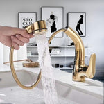 Modern 360 Pull-out Shower Faucet with Adjustable Height & Dual Water Modes | Stylish Brass and Chrome Finish for Enhanced Functionality 6