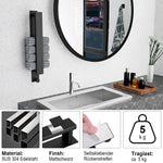 Modern Black Towel Rack with No-Drill Installation | Space-Saving Solution for Bathrooms 3