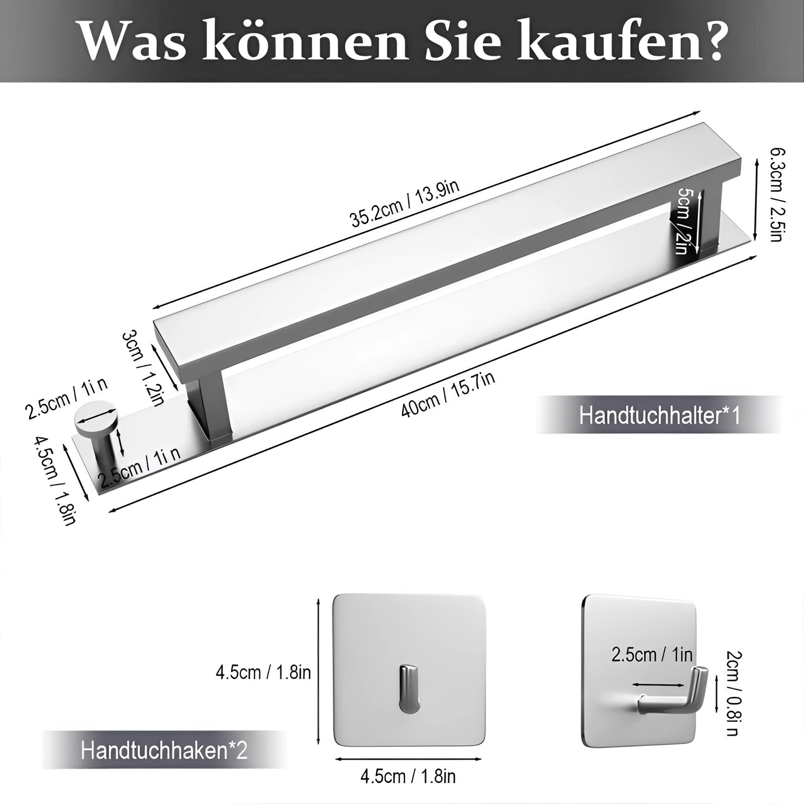 Modern Black Towel Rack with No-Drill Installation | Space-Saving Solution for Bathrooms 5