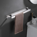 Modern Black Towel Rack with No-Drill Installation | Space-Saving Solution for Bathrooms 8
