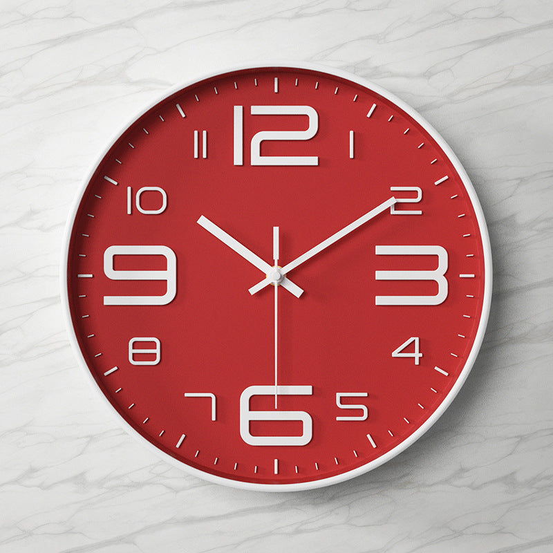 Modern Clear Wall Clock with Oversized Numerals for Easy Reading 0