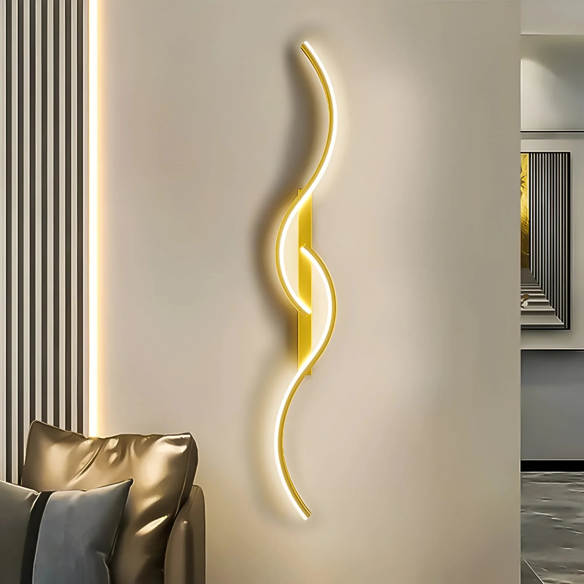 Modern Curved Wall Sconce Light with Energy-Efficient LED | Stylish Design for Ambient Illumination 0