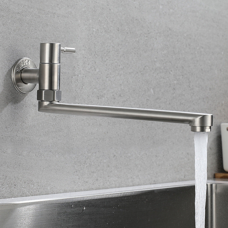 Modern Kitchen Faucet | Stainless Steel Pot Filler with Swivel Spout | Wall Mounted Design for Efficient Water Dispensing 0