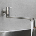 Modern Kitchen Faucet | Stainless Steel Pot Filler with Swivel Spout | Wall Mounted Design for Efficient Water Dispensing 0