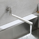 Modern Kitchen Faucet | Stainless Steel Pot Filler with Swivel Spout | Wall Mounted Design for Efficient Water Dispensing 1