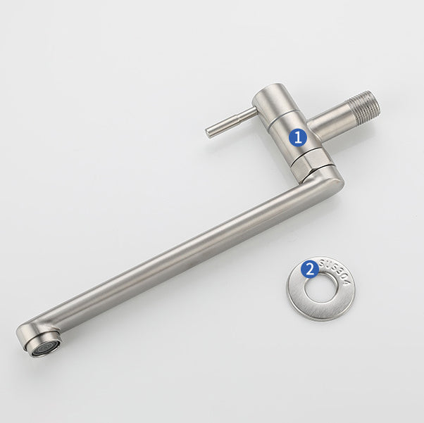 Modern Kitchen Faucet | Stainless Steel Pot Filler with Swivel Spout | Wall Mounted Design for Efficient Water Dispensing 4