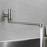 Modern Kitchen Faucet | Stainless Steel Pot Filler with Swivel Spout | Wall Mounted Design for Efficient Water Dispensing 6