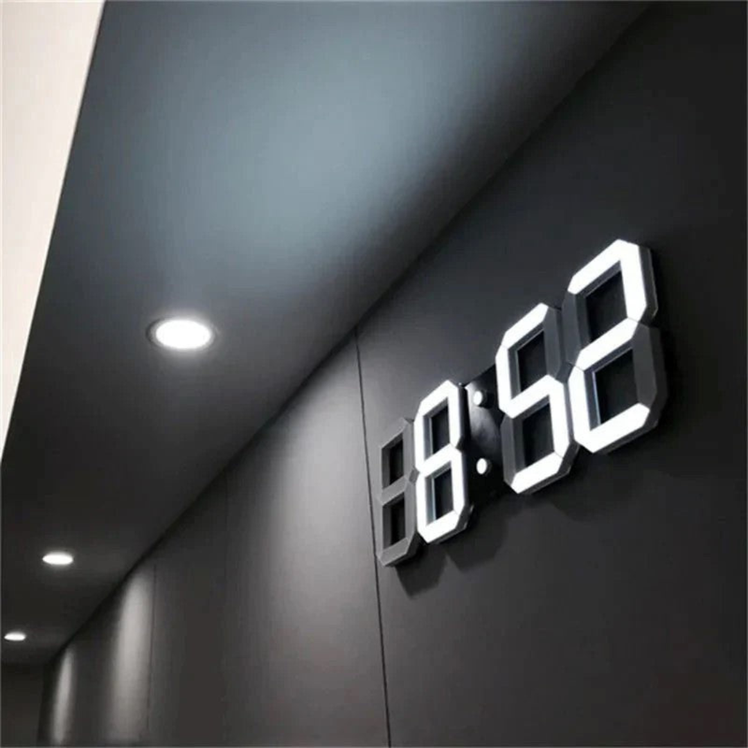 Modern LED Wall Clock | 3D Digital Display with Adjustable Brightness | Sleek Design for Contemporary Interiors 0