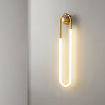 Modern LED Wall Light with Brass & Black Frame | Minimalist Design for Ambient Illumination 0