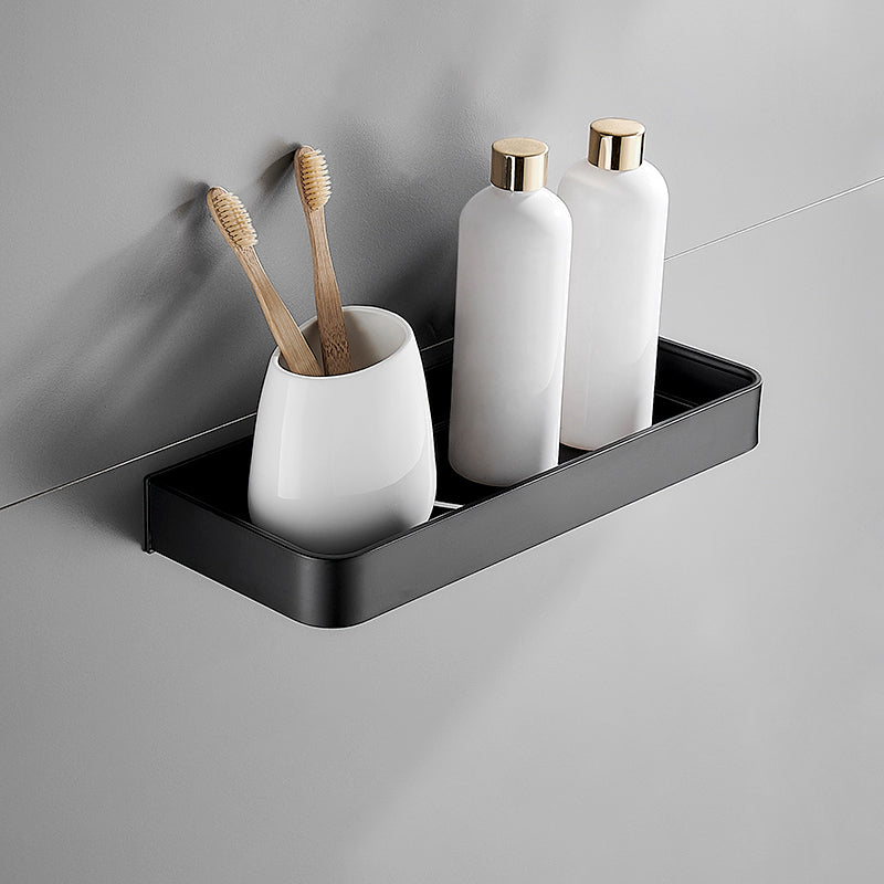 Modern Matt Black Bathroom Accessories Set with Stainless Steel Shelving | Stylish Storage Solution for Organized Spaces 0