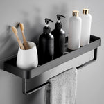 Modern Matt Black Bathroom Accessories Set with Stainless Steel Shelving | Stylish Storage Solution for Organized Spaces 7