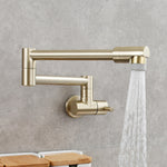 Modern Pot Filler Faucet | Wall-Mounted Design with Pull-Down Spout for Convenient Cooking Above Stove 9