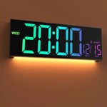 Modern RGB Wall Clock with Large LED Display & Night Light | Stylish Home Accent for Easy Time Viewing 1