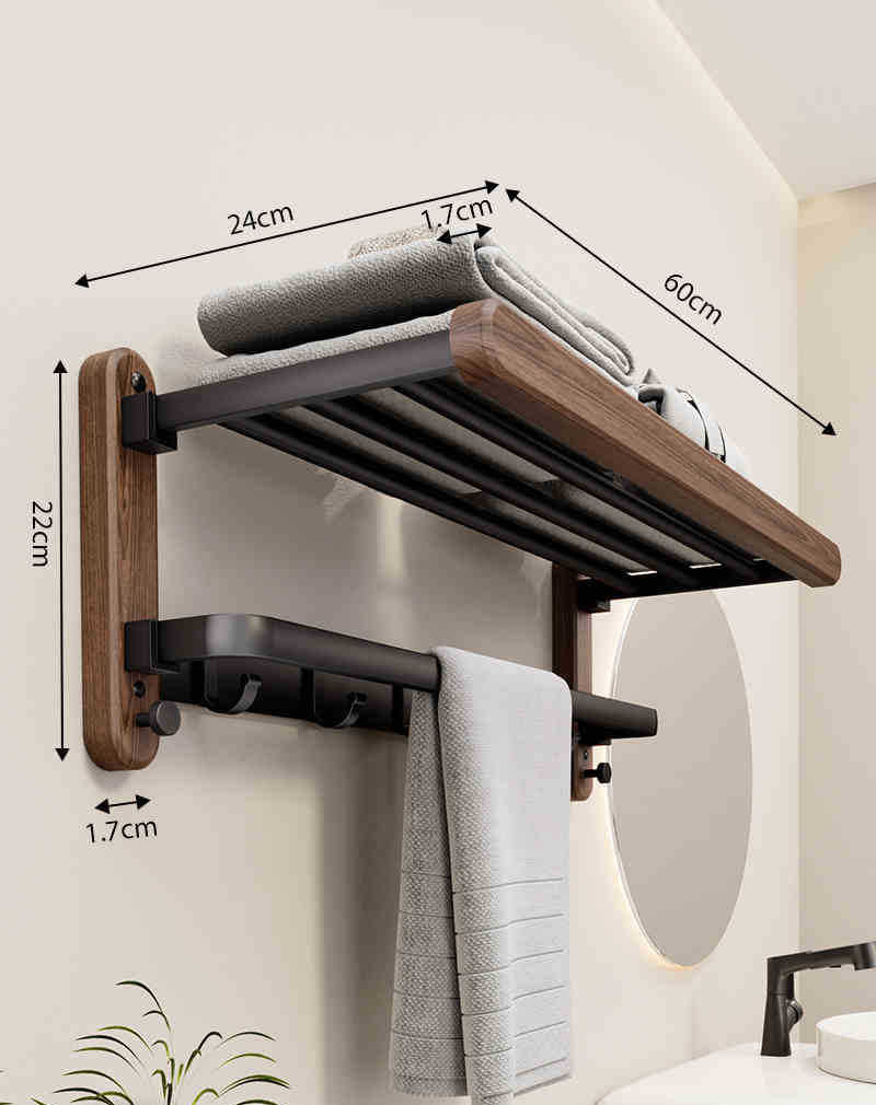 Modern Towel Rack | Stainless Steel Design with No-Drill Installation | Space-Saving Storage for Stylish Bathrooms 4