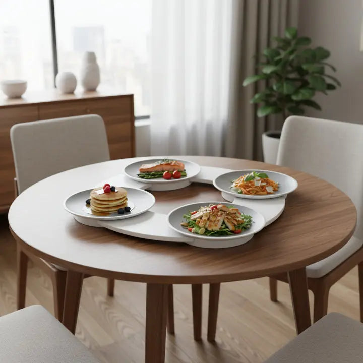 Modular Rotating Serving Tray with Non-Slip Surface & Heat Resistance | Perfect for Interactive Dining 6