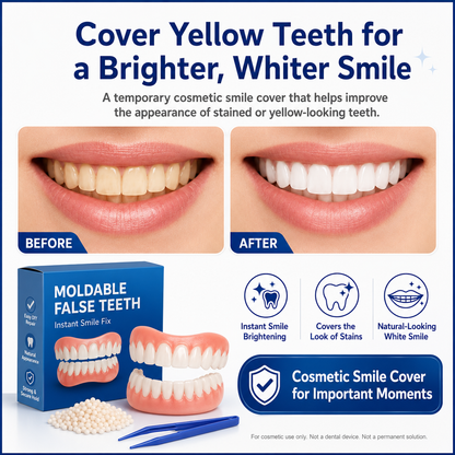 Moldable False Teeth Set | Temporary Dentures with Custom Fit | Instant Smile Transformation for Confidence 4