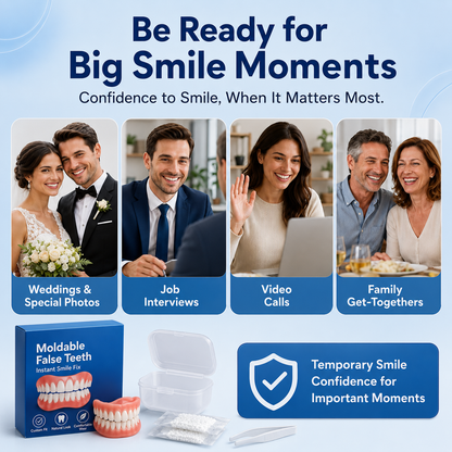 Moldable False Teeth Set | Temporary Dentures with Custom Fit | Instant Smile Transformation for Confidence 6