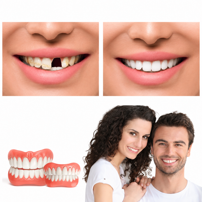 Moldable False Teeth | Adjustable Dentures Set with Natural Look | Comfortable Fit for Confident Smiles 0