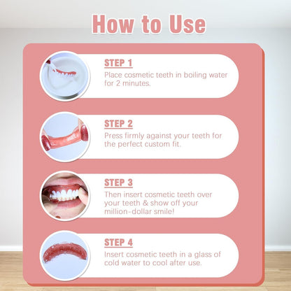 Moldable False Teeth | Adjustable Dentures Set with Natural Look | Comfortable Fit for Confident Smiles 4