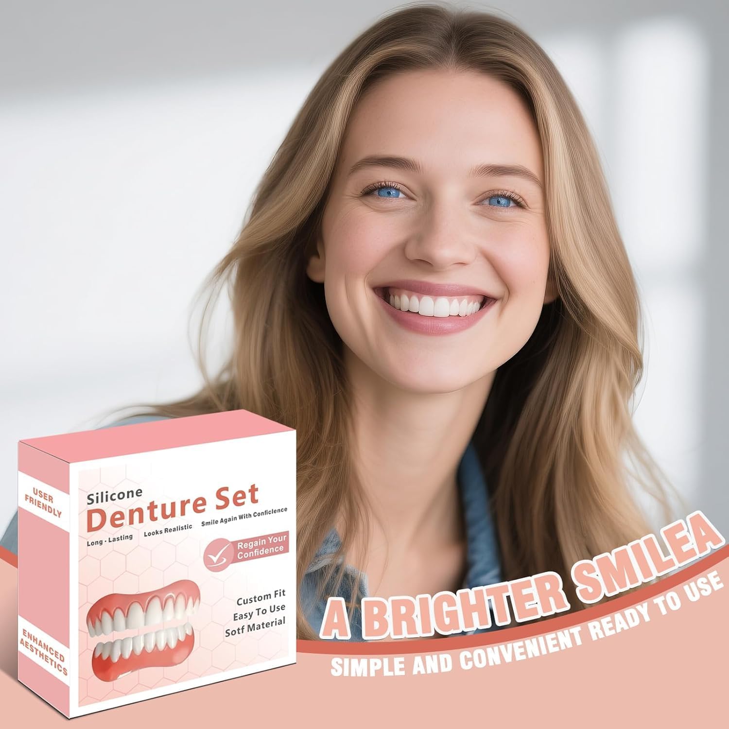 Moldable False Teeth | Adjustable Dentures Set with Natural Look | Comfortable Fit for Confident Smiles 5