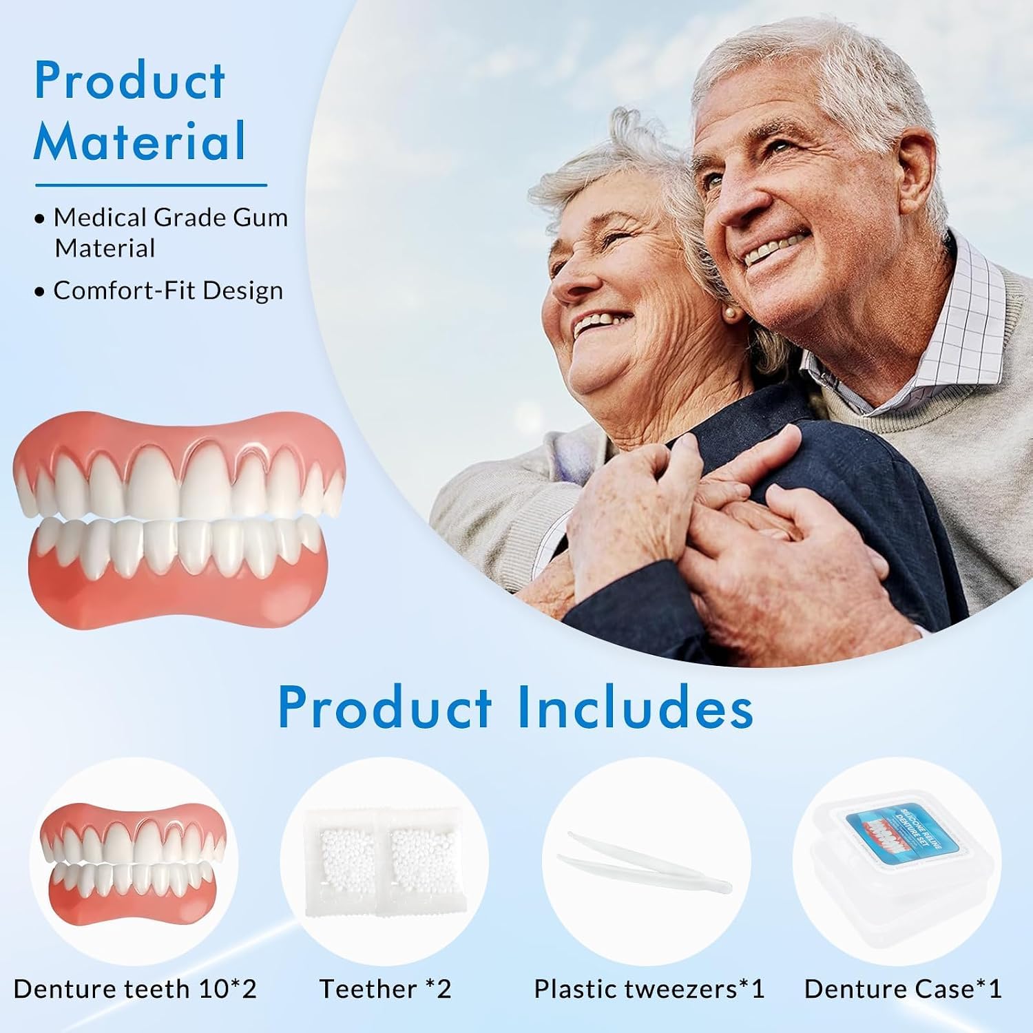 Moldable Silicone False Teeth | Custom Denture Fit for Natural Confidence 4