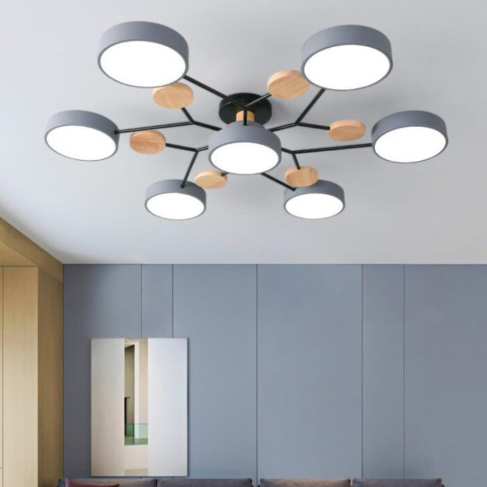 Moleculux | Elegant Scandinavian LED Semi-Flush Mount Ceiling Light 1
