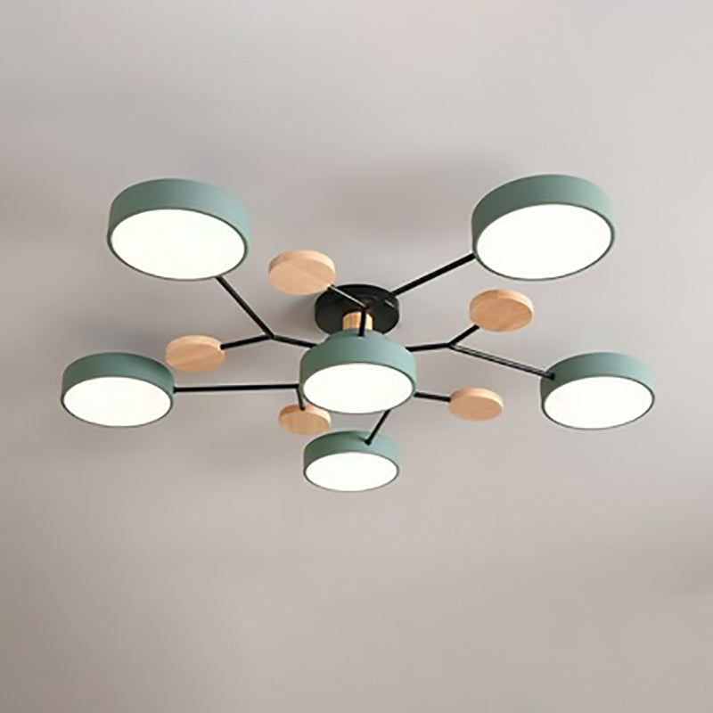Moleculux | Elegant Scandinavian LED Semi-Flush Mount Ceiling Light 12