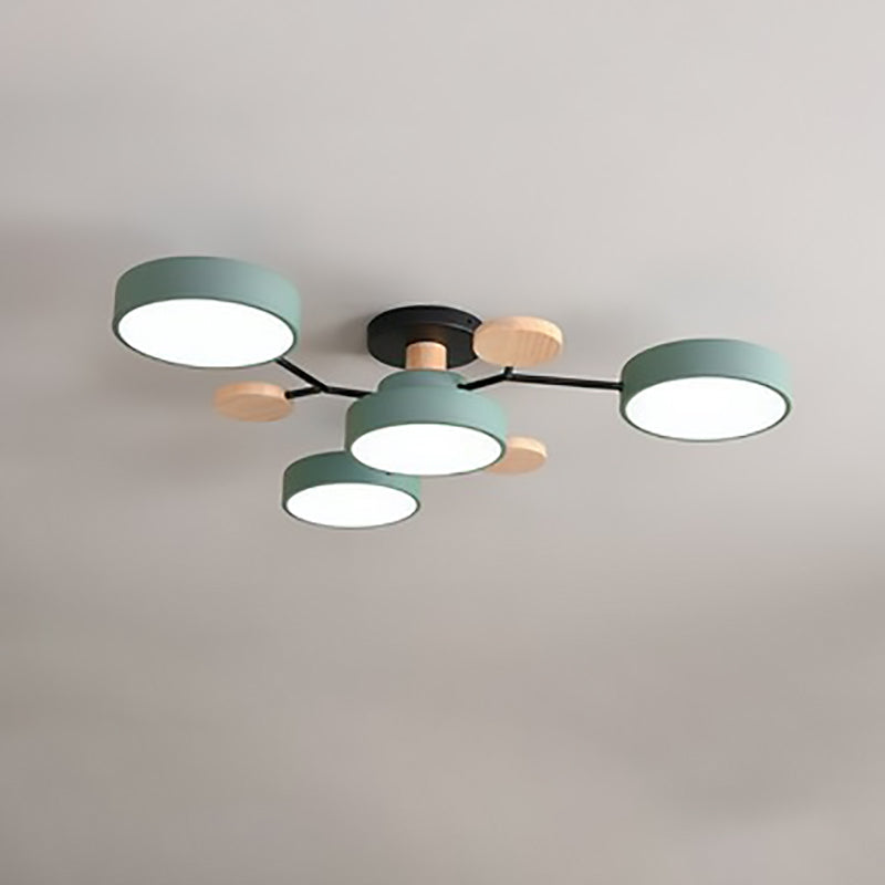 Moleculux | Elegant Scandinavian LED Semi-Flush Mount Ceiling Light 13