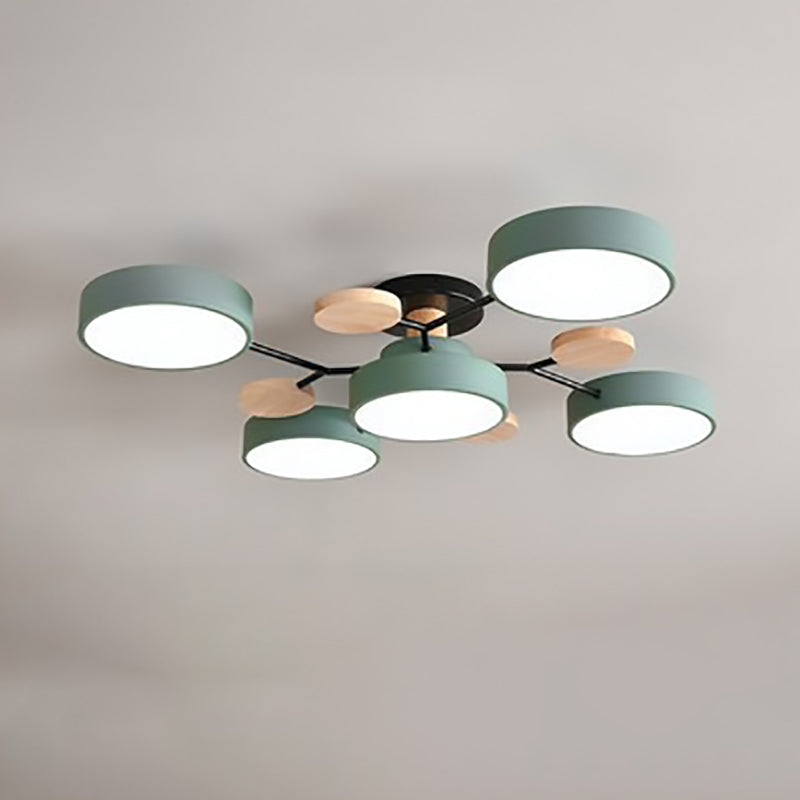 Moleculux | Elegant Scandinavian LED Semi-Flush Mount Ceiling Light 15