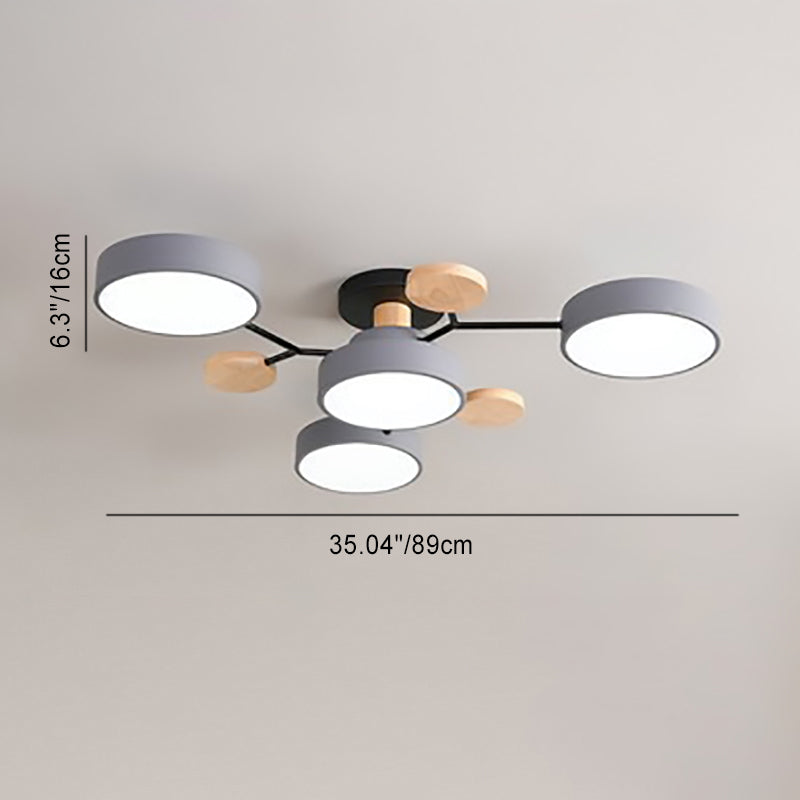 Moleculux | Elegant Scandinavian LED Semi-Flush Mount Ceiling Light 5