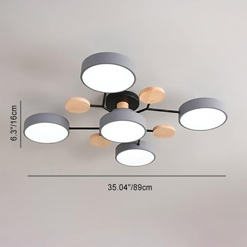 Moleculux | Elegant Scandinavian LED Semi-Flush Mount Ceiling Light 6