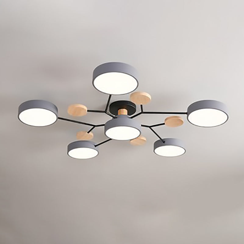 Moleculux | Elegant Scandinavian LED Semi-Flush Mount Ceiling Light 9