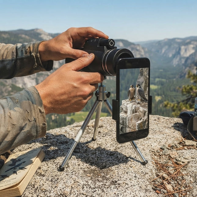Monocular Telescope 10x, Handheld Compact Telescope with Phone Clip and Tripod, Monocular for Birding and Bird Watching