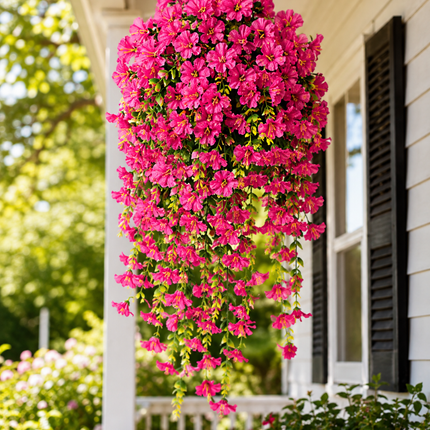 UV Resistant Artificial Morning Glory Flower Hanging Decor, 75cm Faux Flower Vine Garland for Patio, Balcony, Fence and Wedding Arch