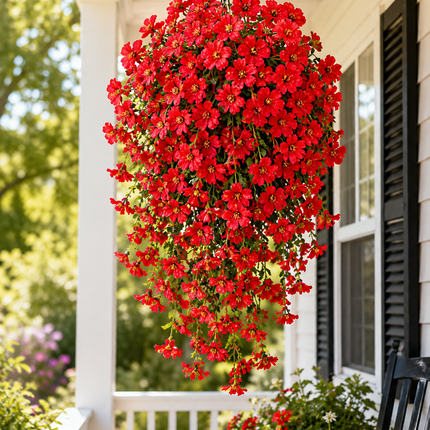 UV Resistant Artificial Morning Glory Flower Hanging Decor, 75cm Faux Flower Vine Garland for Patio, Balcony, Fence and Wedding Arch