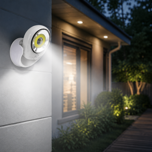 Motion Sensor Light Outdoor Battery Powered, Wireless LED Security Light, Magnetic Garage Lights for Porch and Shed