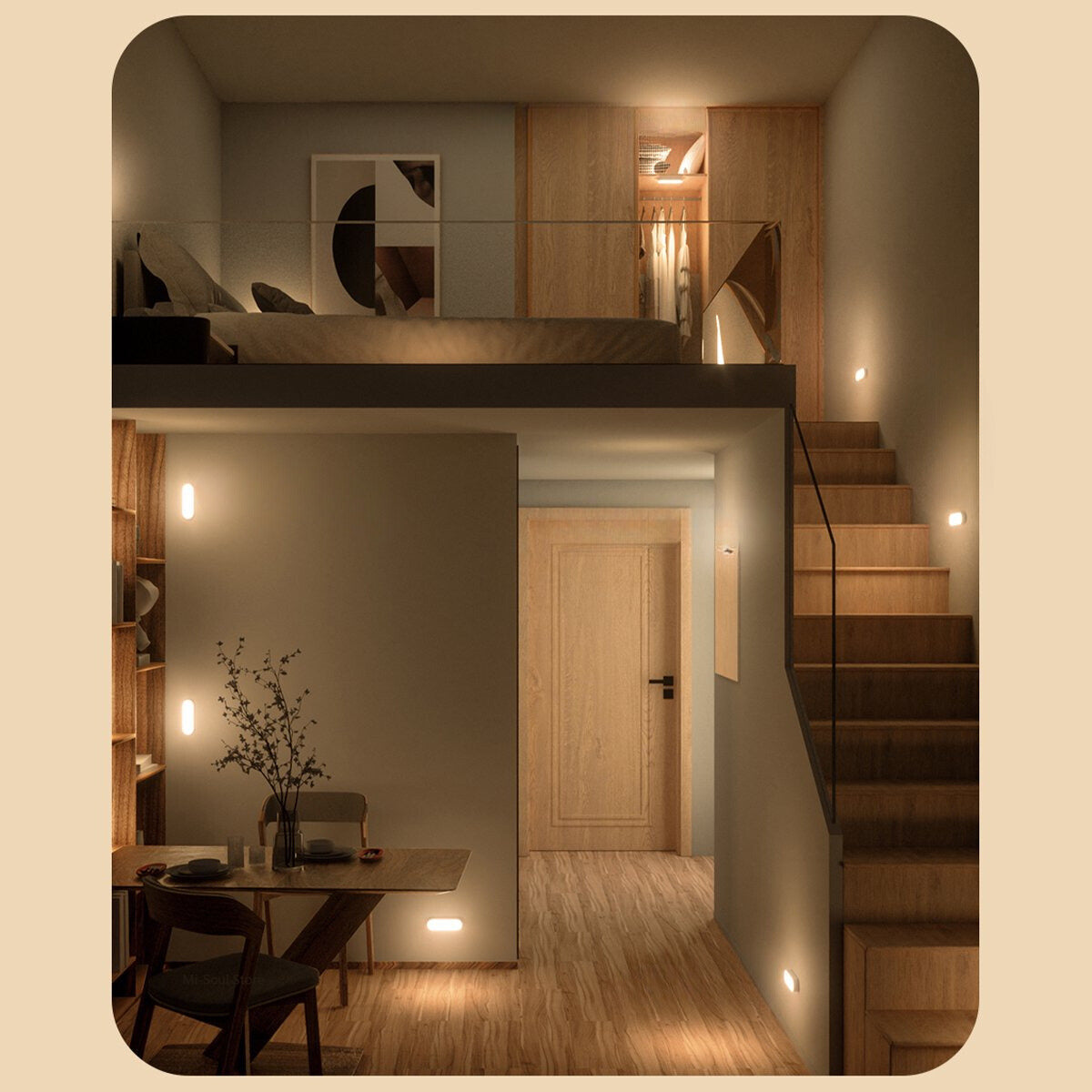 Motion Sensor Wall Light | Wireless & Rechargeable Design with USB Charging | Safe Illumination for Hallways and Staircases 4