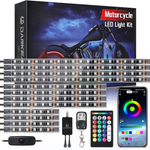 Motorcycle LED Light Kit | 12-Piece RGB Strips with Brake & Turn Signals | Waterproof Design for Enhanced Visibility 0