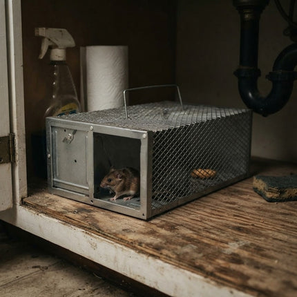 Mouse Traps Indoor, Humane Mouse Trap Live Catch Metal Cage for Mice, Reusable Single Door Rat Trap for Rodents Outdoor