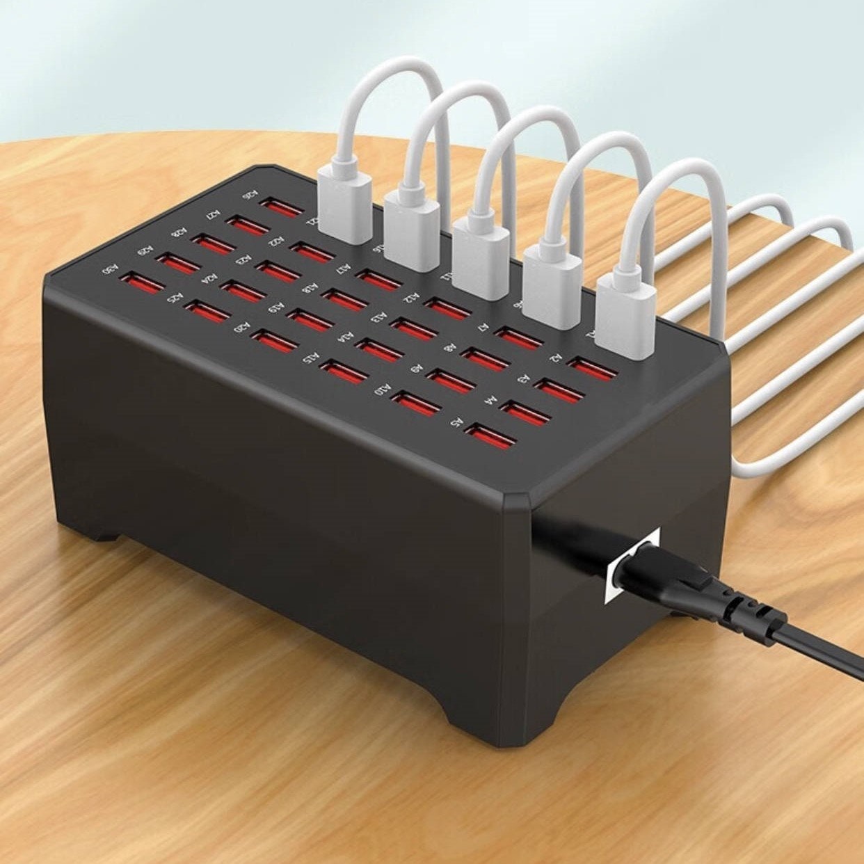 Multi-Device USB Charging Station | 30 Ports with Intelligent Cooling | Compact Design for Efficient Power Management 0
