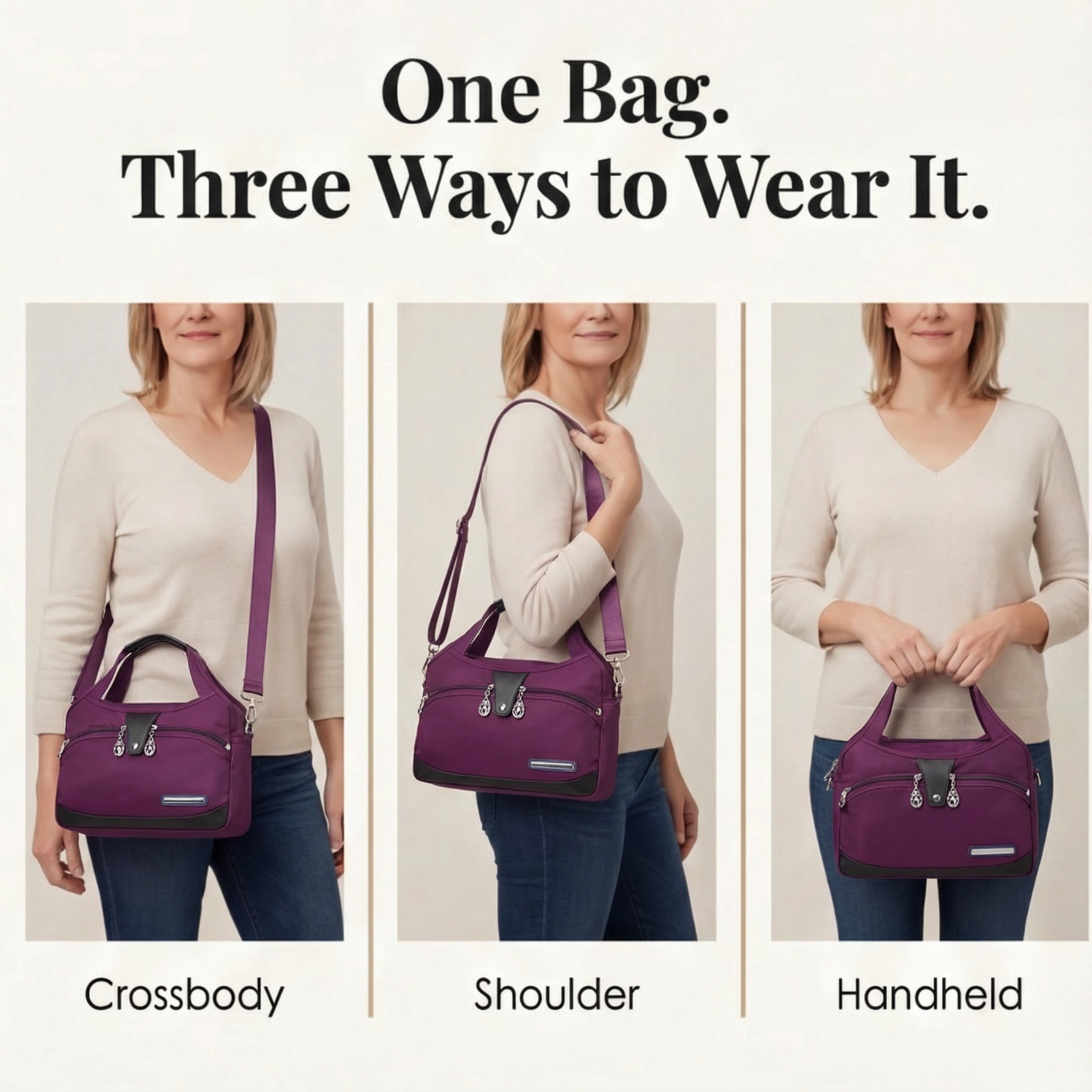 Multi Pocket Crossbody Bag with Adjustable Strap | Water-Resistant Design for Effortless Organization 5