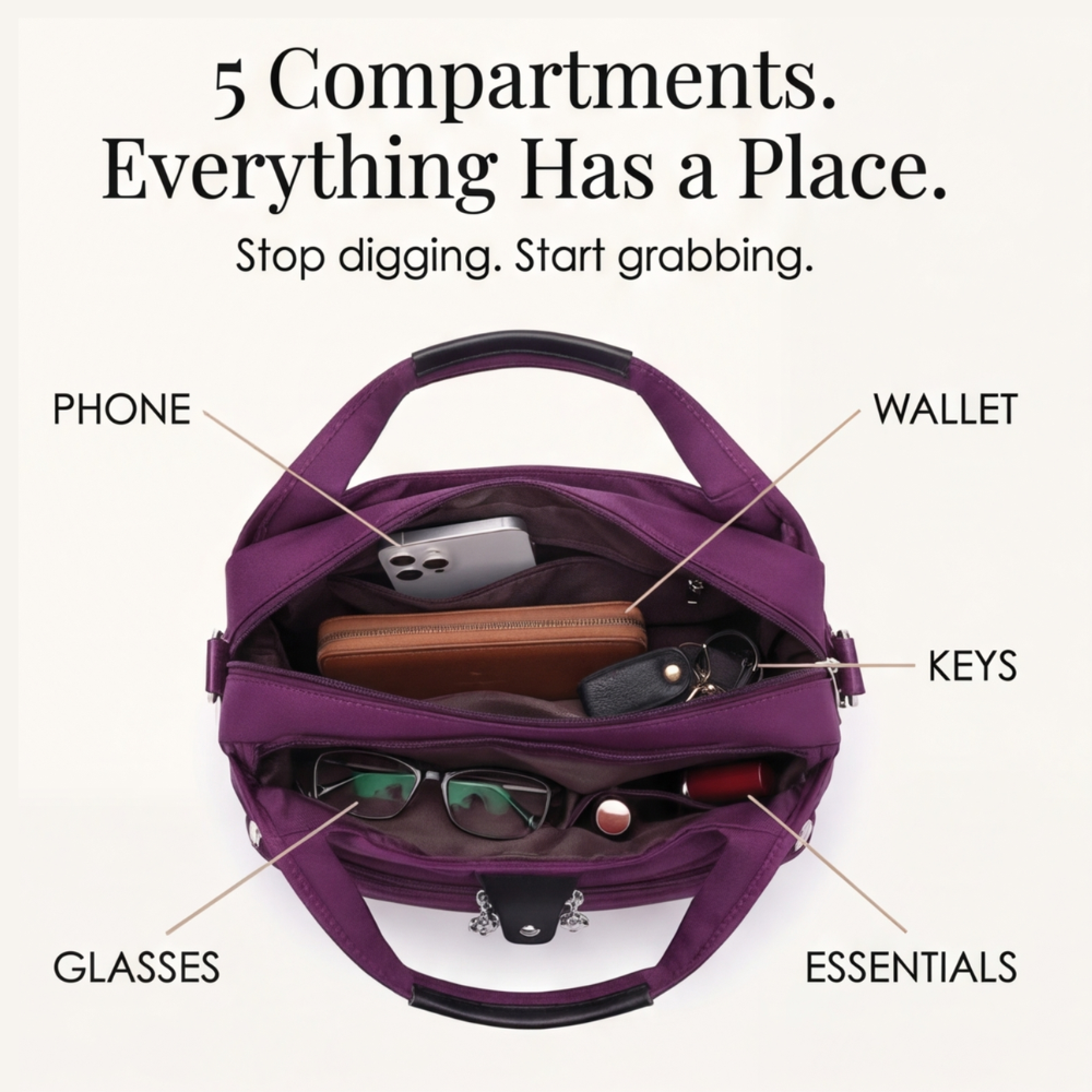Multi Pocket Crossbody Bag with Adjustable Strap | Water-Resistant Design for Effortless Organization 6