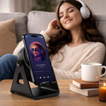 Multifunctional Bluetooth Speaker Phone Stand with Wireless Charging & LED Lights 0