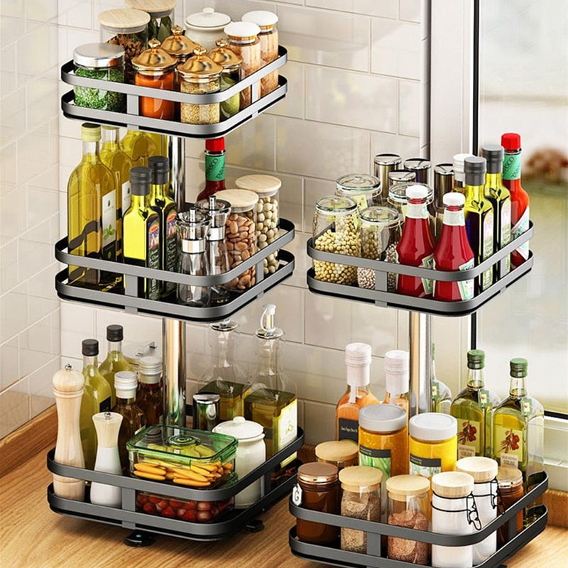 Multifunctional Storage Rack | 360° Rotatable Design for Easy Access | Space-Saving Organizer 0