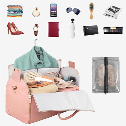 Travel Bag for Women and Men, Garment Bag for Travel in Synthetic Leather with Multiple Compartments – image 8
