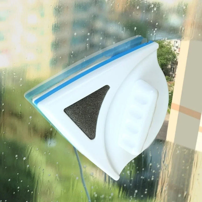 Magnetic Window Cleaner Tool, Double Sided Window Cleaner for Tall Windows, Glass Cleaning Magnet with Microfiber Pads