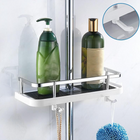 Shower Caddy No Drill, Corner Shower Shelf with Adhesive Pads and Suction Cups, Rustproof Bathroom Organizer Shower Rack