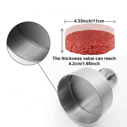Burger Press Stainless Steel, 5 In Hamburger Patty Maker Mold for BBQ – image 5