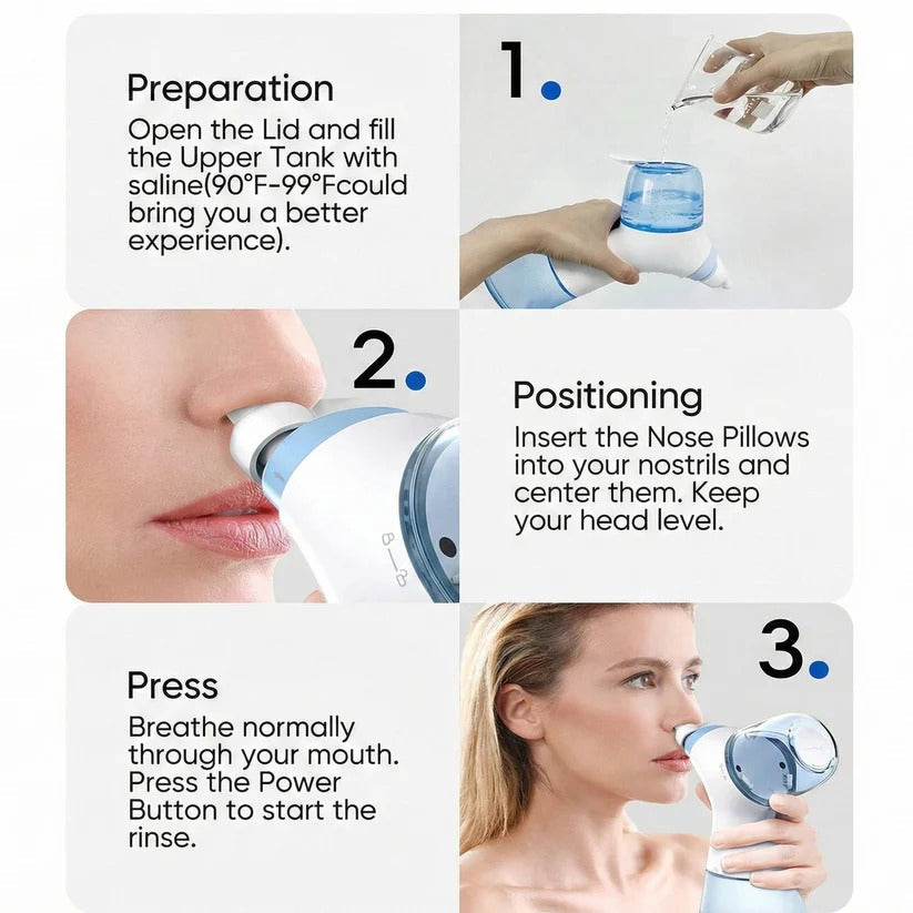 Nasal Cleansing Device | Rechargeable Dual-Action Rinse System with Gentle Pulses | Effective Relief for Congestion 5